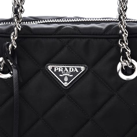 PRADA Nylon Tessuto Impuntu Quilted Chain Crossbody